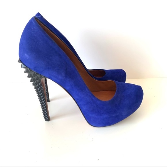 SCHUTZ Suede Studded Spikes Platform Heels—SZ. 8 - Picture 3 of 7